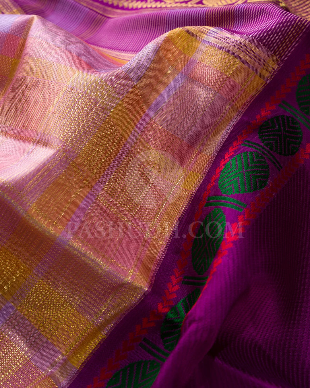 Pink,Lavender And Purple Kanjivaram Silk Saree-S1163(F)