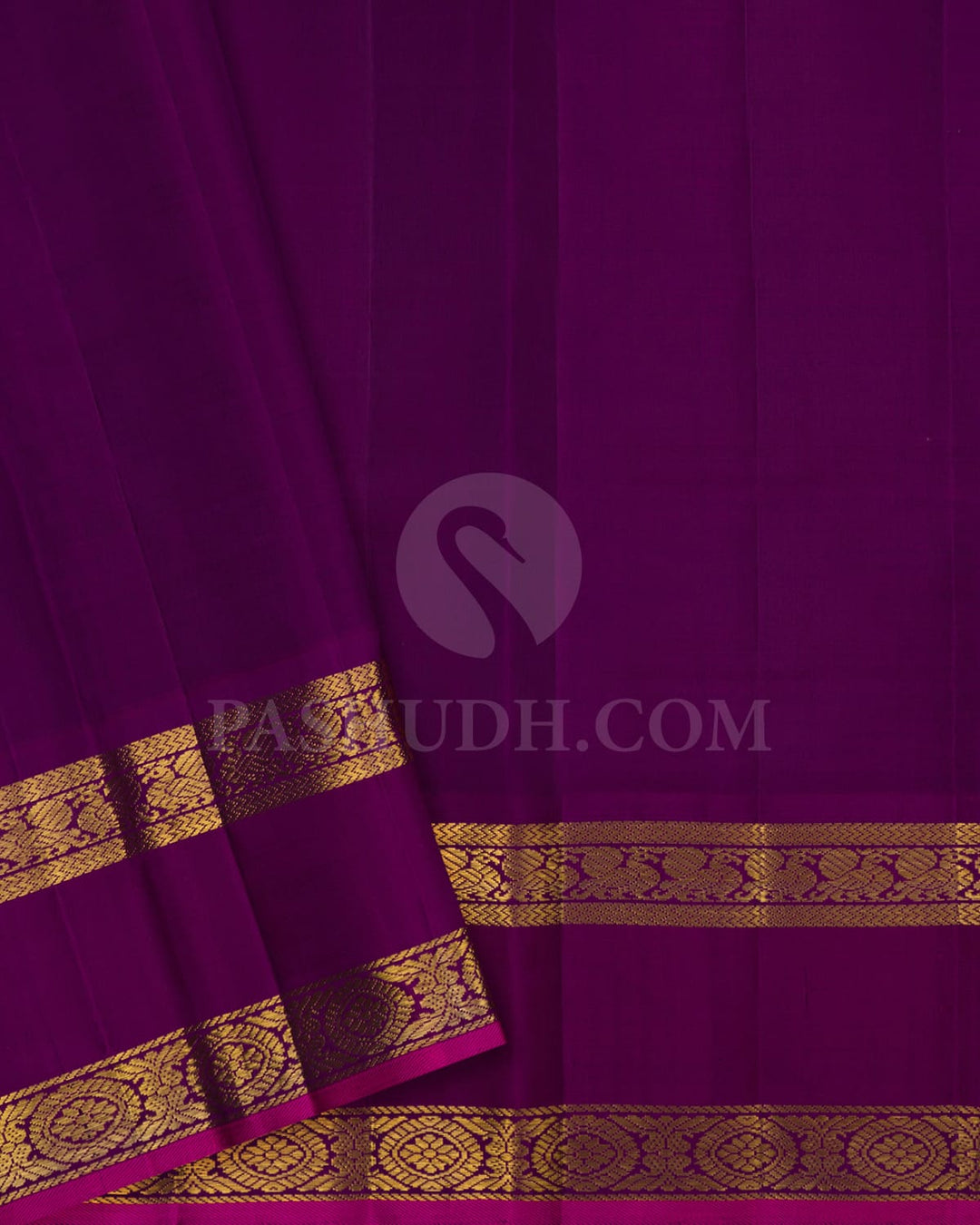 Light Orange With Purple Kanjivaram Silk Saree-S1575(A)