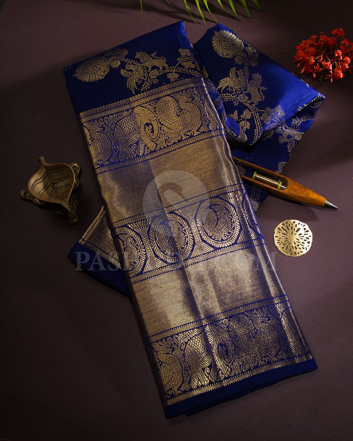 Royal Blue Kanjivaram Silk Saree-SP343