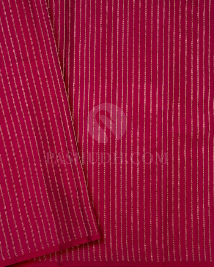 Light Pink And Crimson Borderless Kanjivaram Silk Saree-DJ397(A)