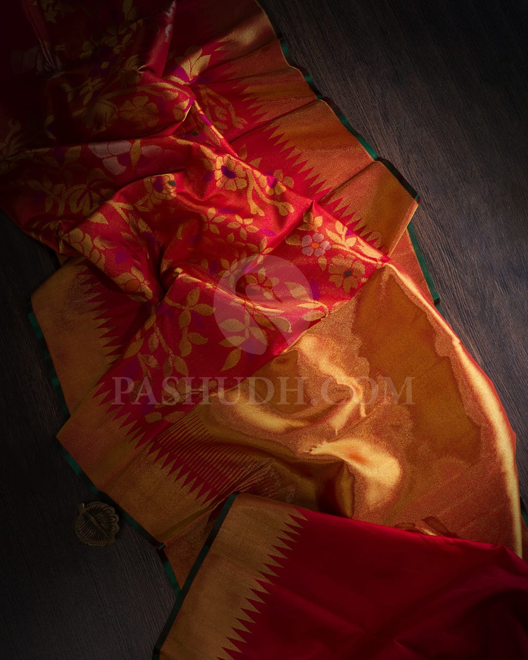 Red Pure Zari Kanjivaram Silk Saree-P204(A)