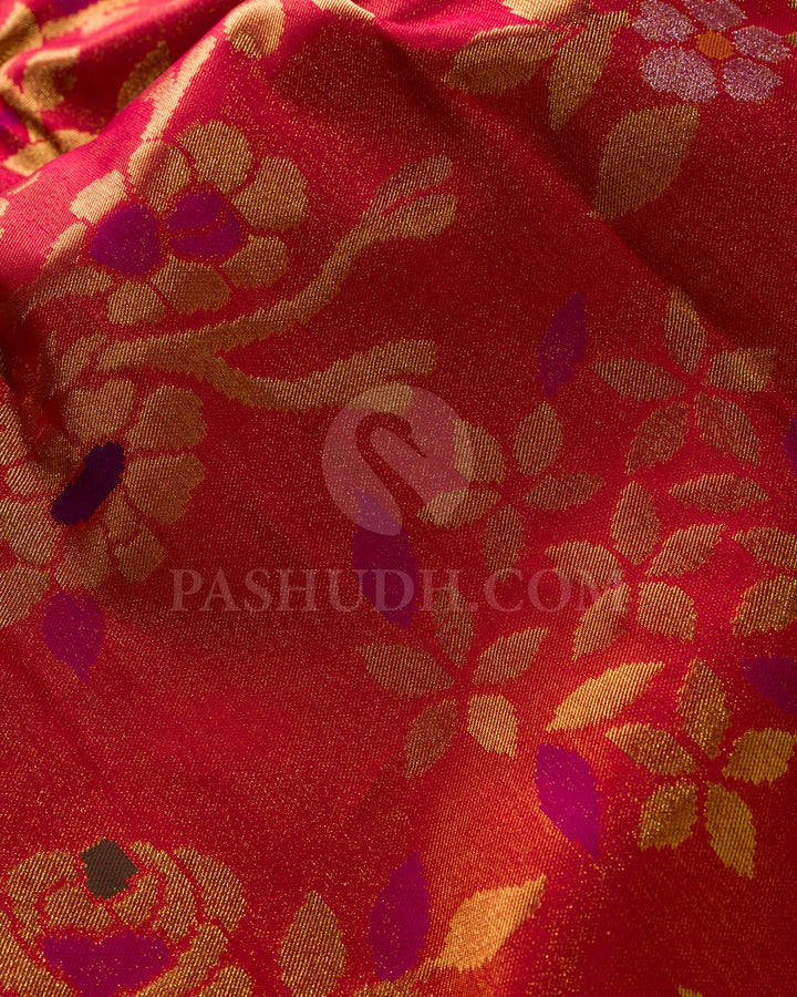 Red Pure Zari Kanjivaram Silk Saree-P204(A)
