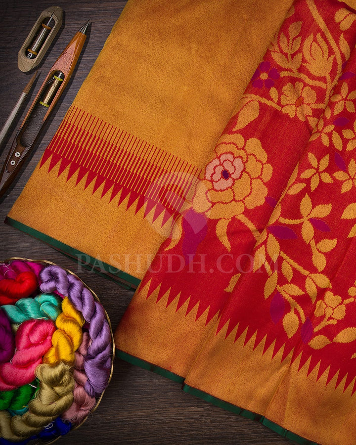 Red Pure Zari Kanjivaram Silk Saree-P204(A)