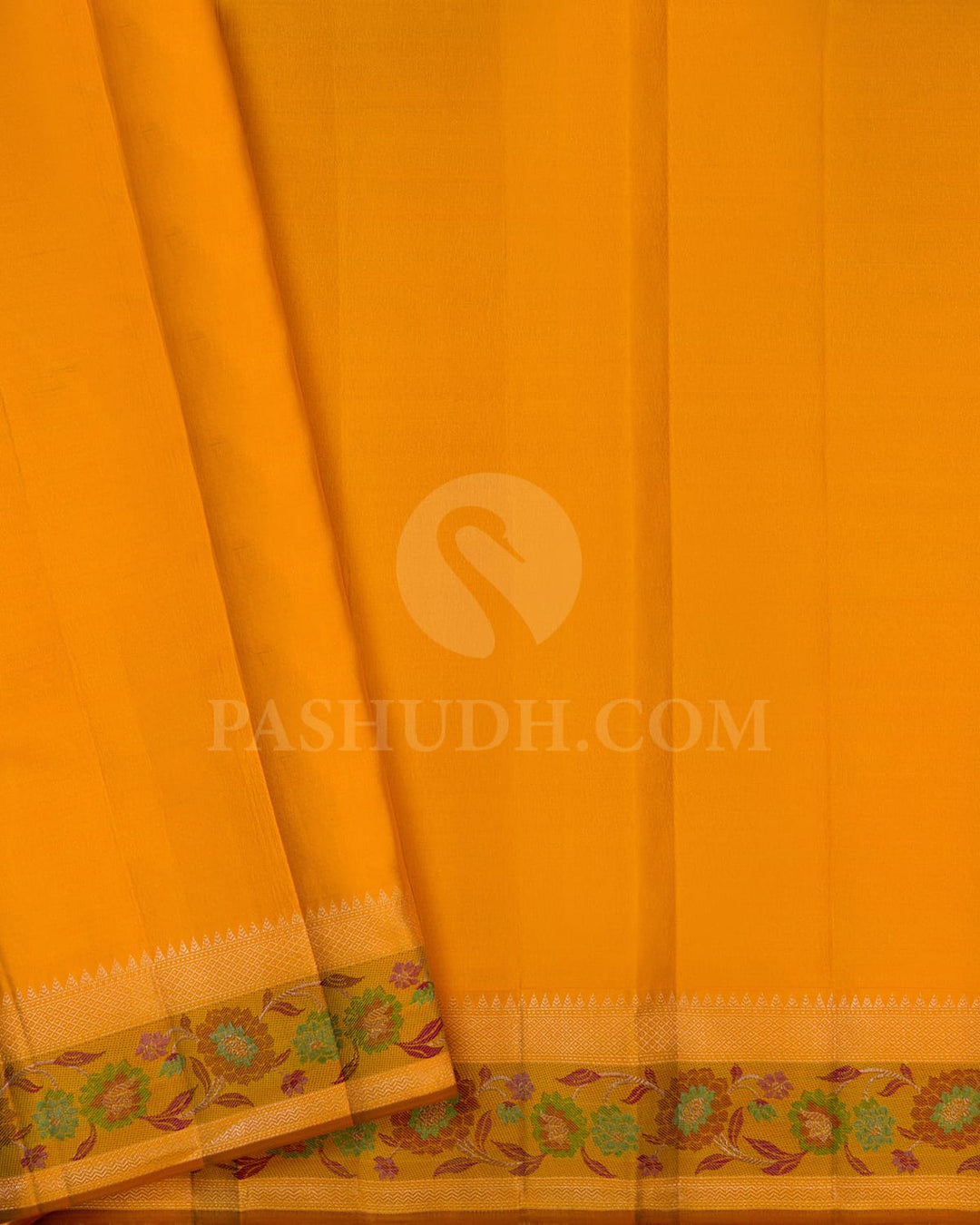 Mango Yellow Kanjivaram Silk Saree-DJ377(D)