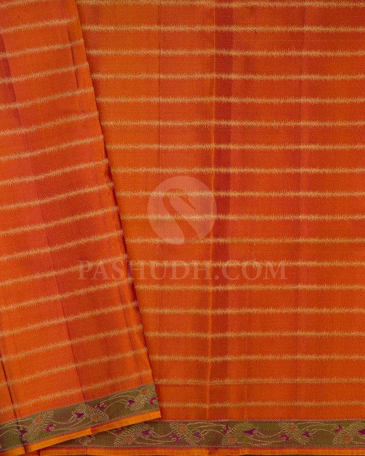 Magenta Shot Pink Kanjivaram Silk Saree-DJ400(A)