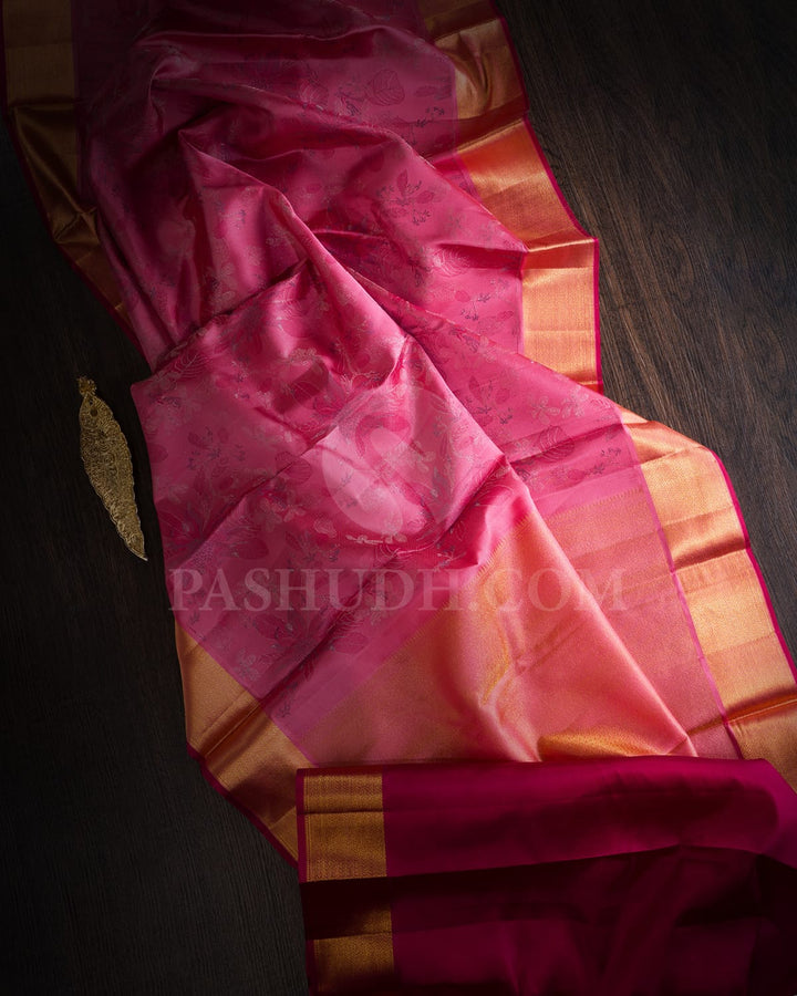 Hot Pink Kanjivaram Silk Saree-DJ379(D)