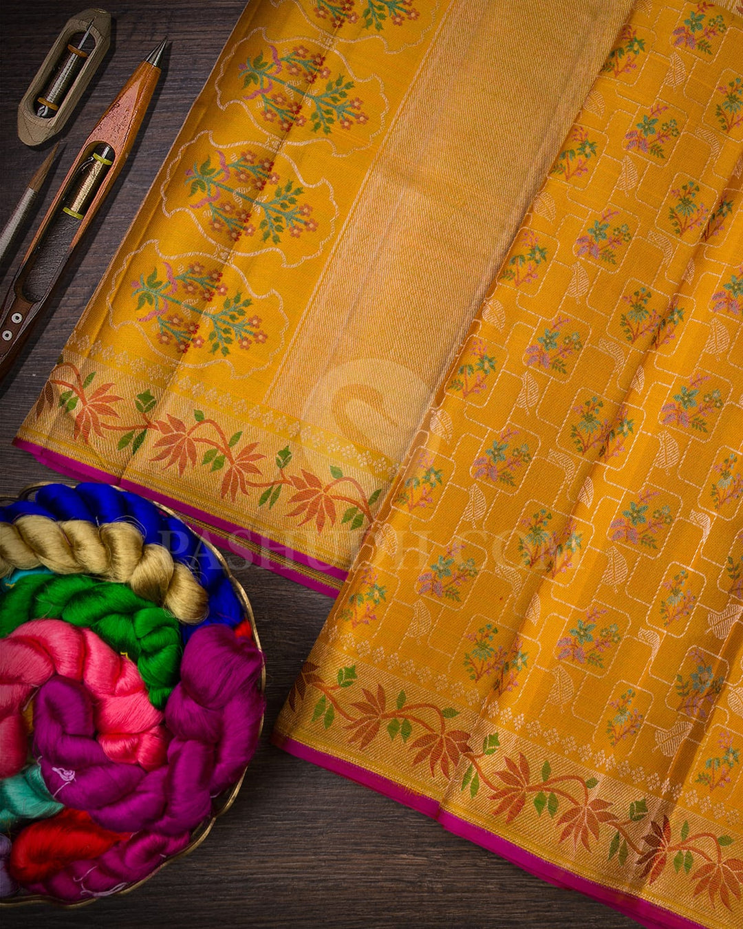 Mustard Kanjivaram Silk Saree-DJ401(A)