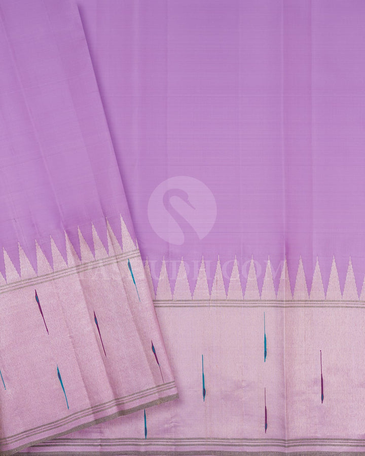 Deep Purple And Baby Pink Kanjivaram Silk Saree-S1407(C)