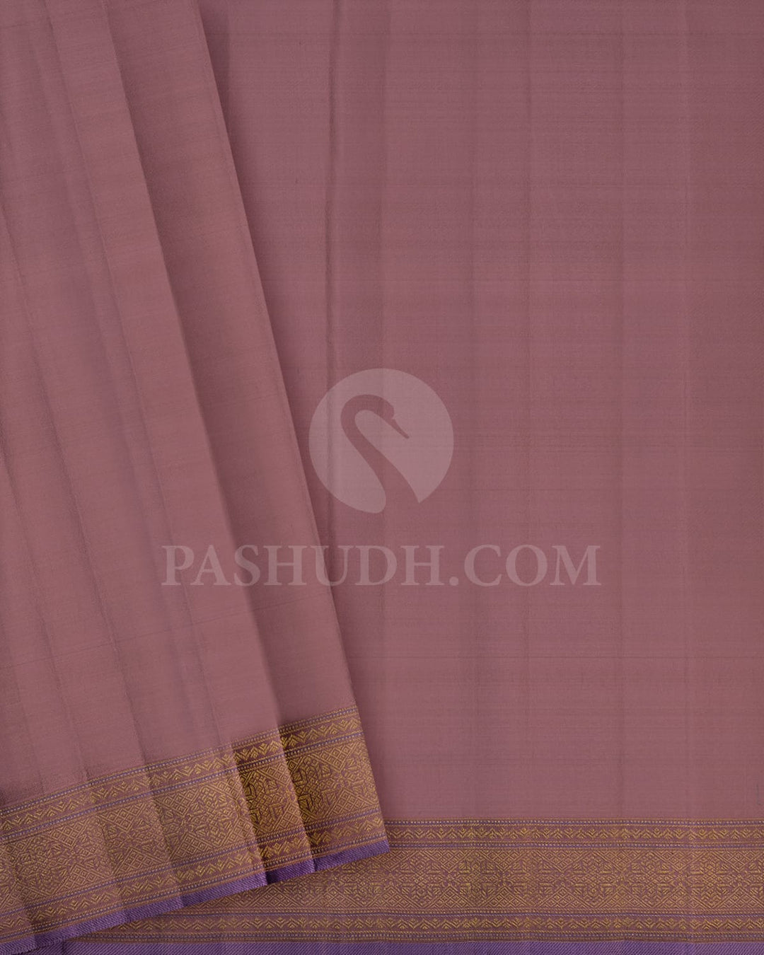 Navy Blue With Brown Kanjivaram Silk Saree-D606(C)