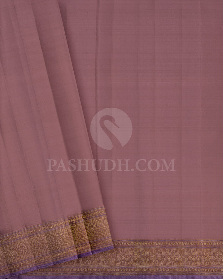 Navy Blue With Brown Kanjivaram Silk Saree-D606(C)