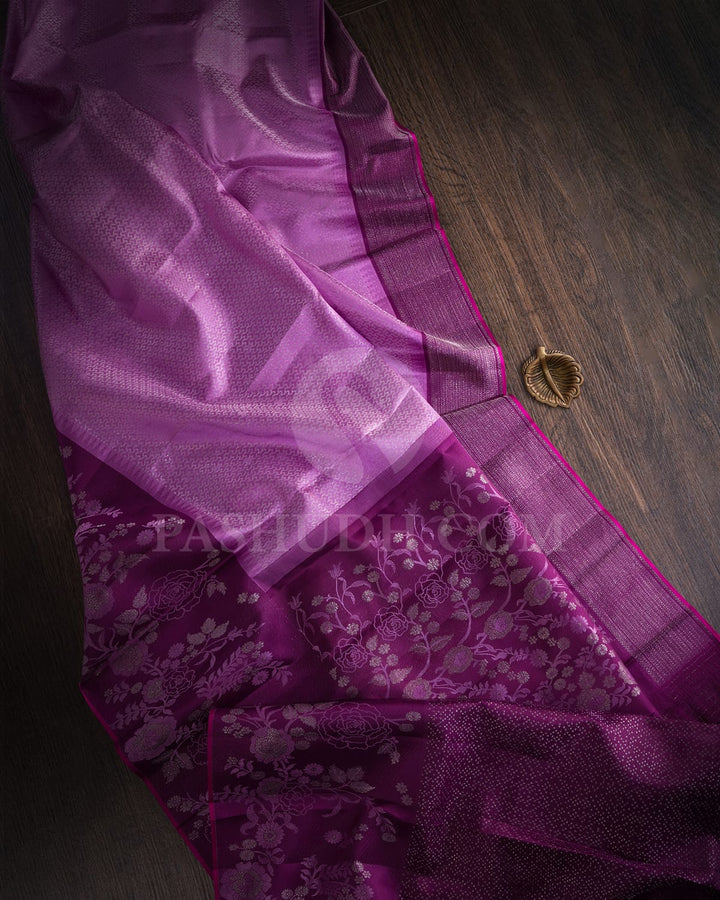 Lilac And Purple Kanjivaram Silk Saree-DJ344(K)