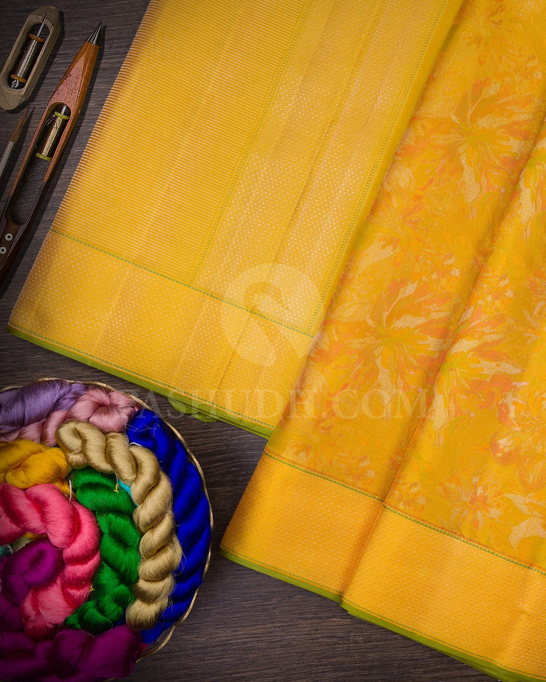 Tuscany Yellow Kanjivaram Silk Saree-DJ355(M)