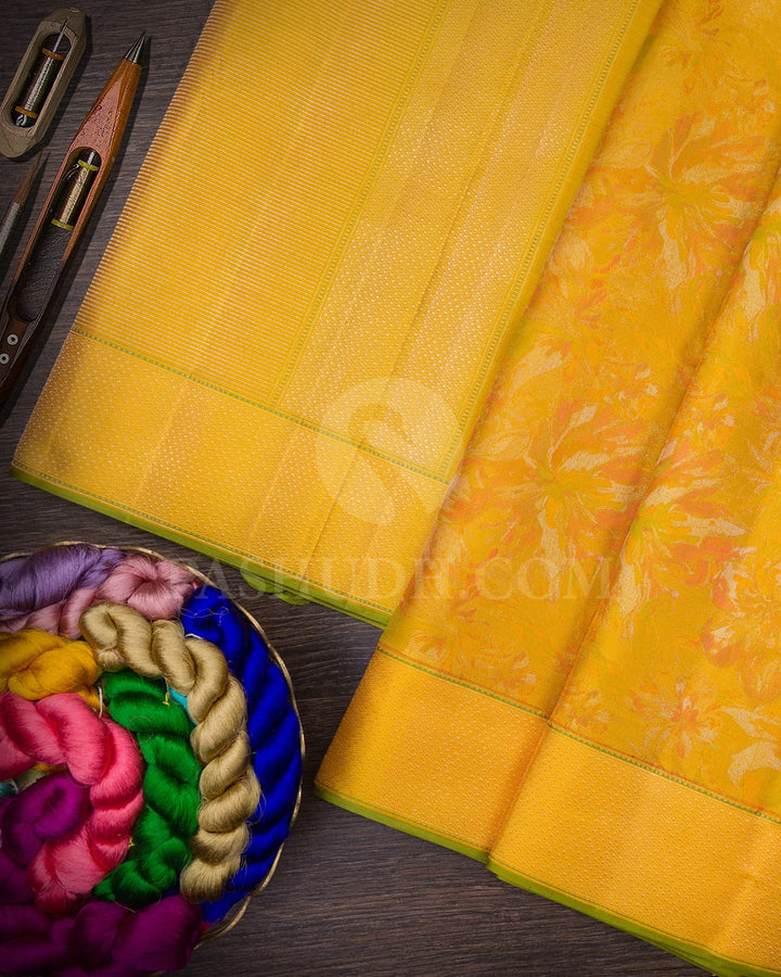Tuscany Yellow Kanjivaram Silk Saree-DJ355(M)