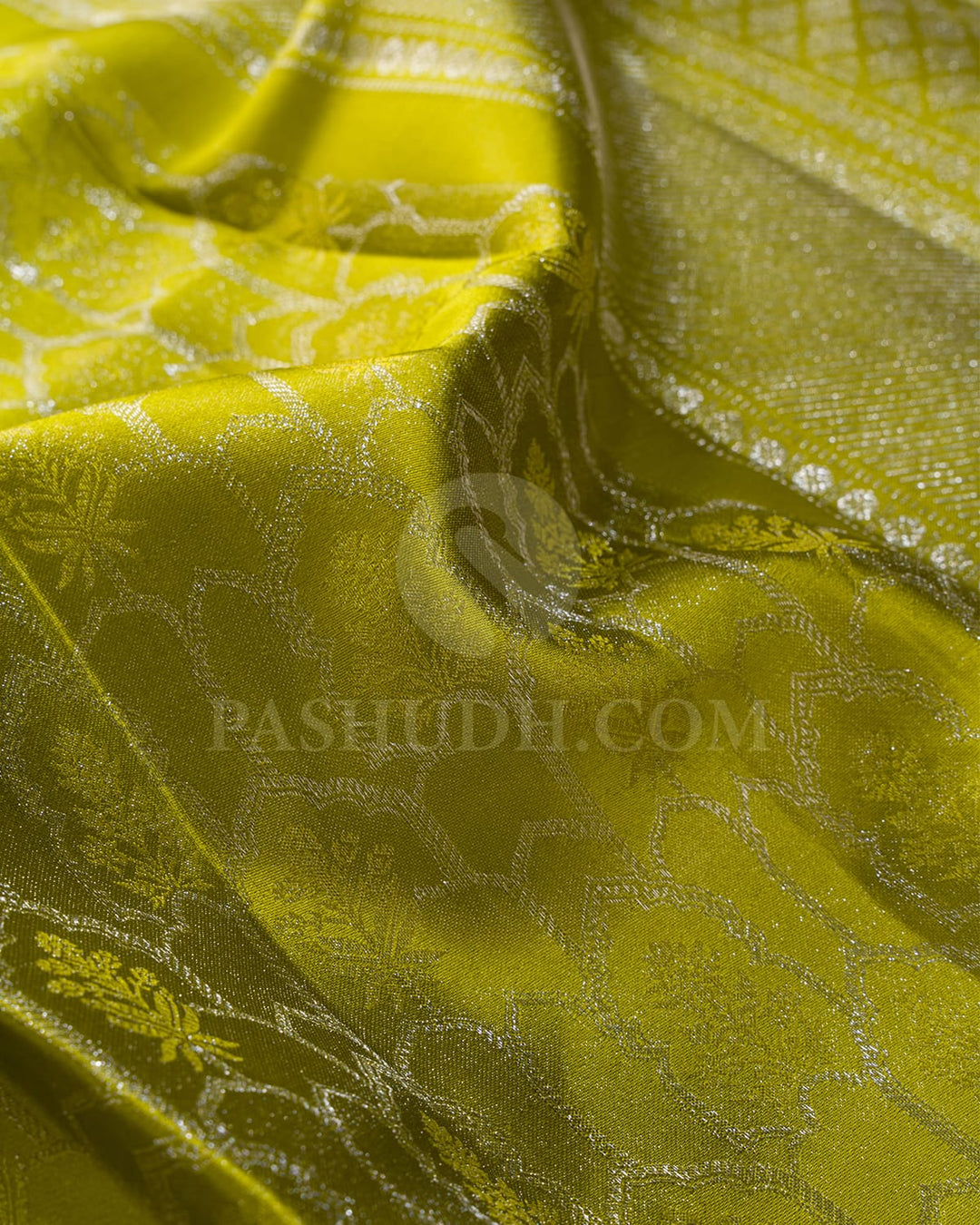 Parrot Green With Lavender Kanjivaram Silk Saree-DJ352(H)