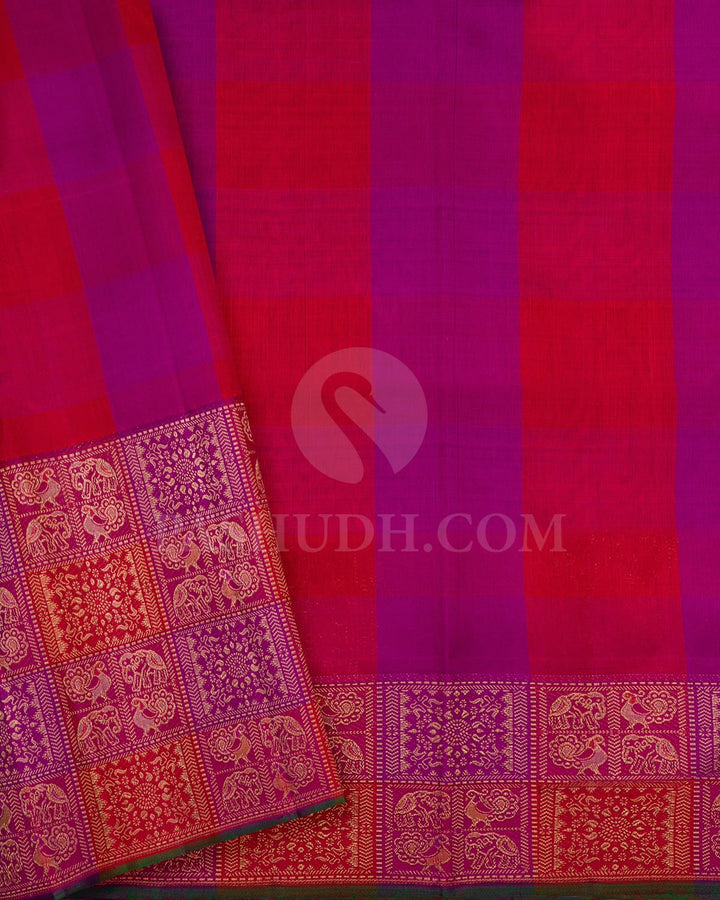 Antique Gold Tissue Shimmer Kanjivaram Silk Saree With Multi-Hued Border-S1273(B)
