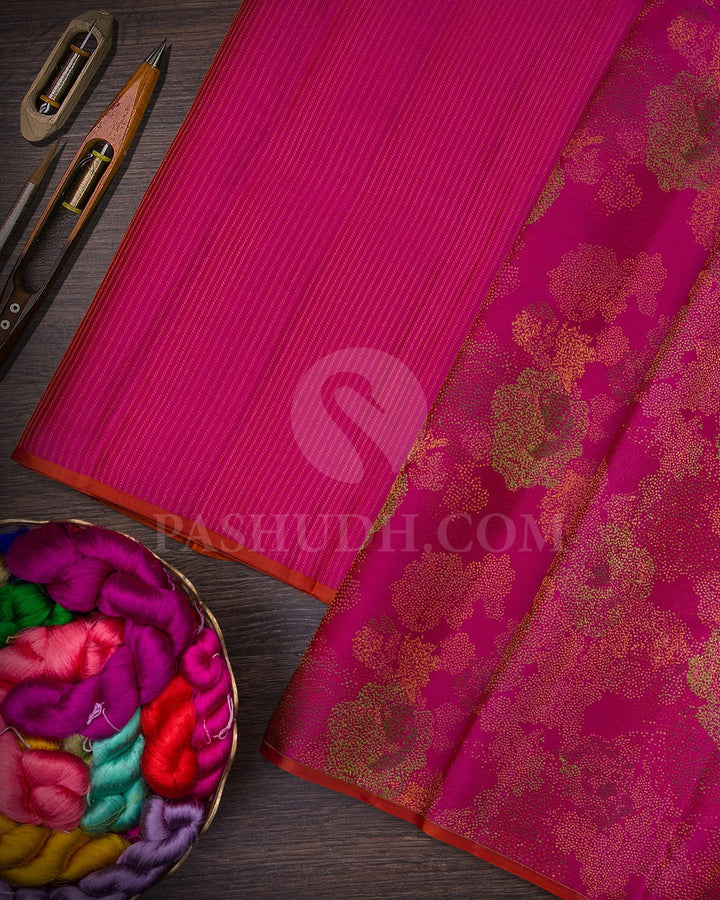Rani Pink Traditional Borderless Kanjivaram Silk Saree-DJ367(E)