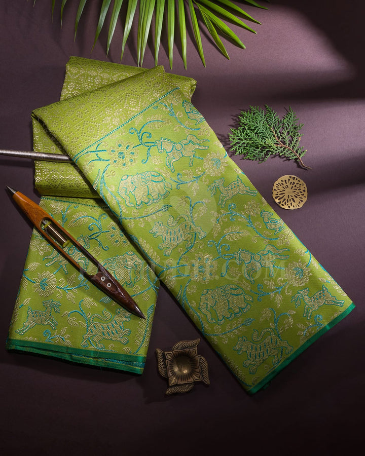 Parrot Green Kanjivaram Silk Saree-S1503(G)