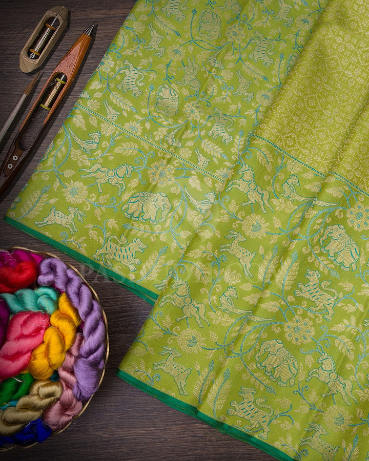 Parrot Green Kanjivaram Silk Saree-S1503(G)