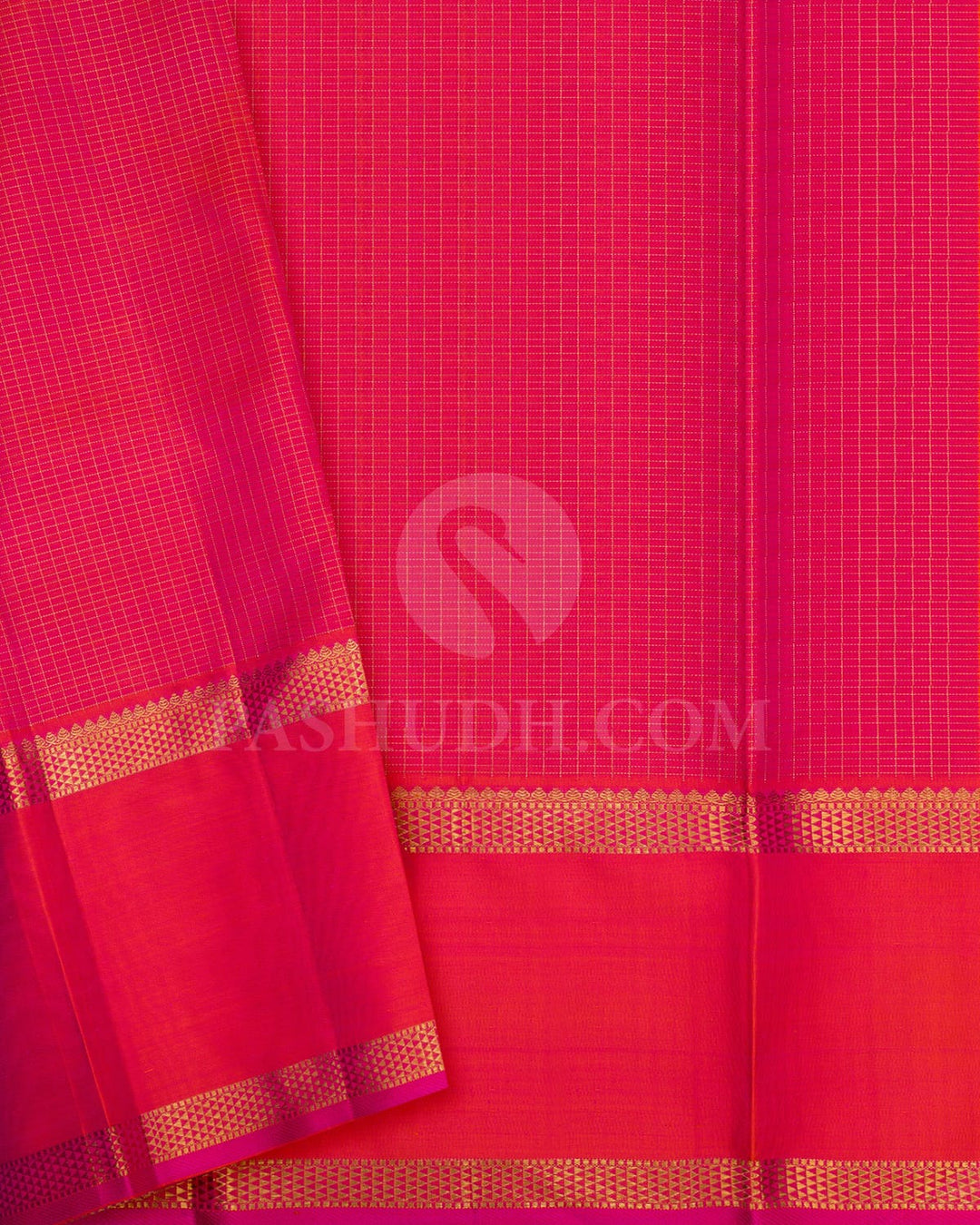 Deep Violet With Dual-Shaded Pink Kanjivaram Silk Saree-SP346