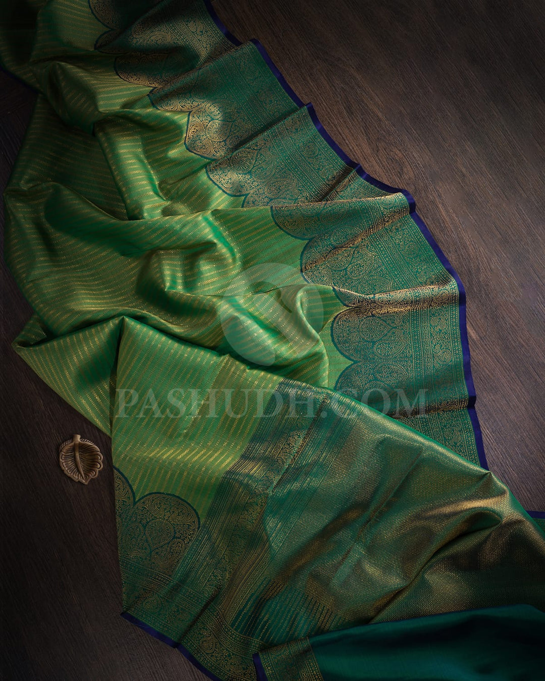 Light And Dark Green Kanjivaram Silk Saree-S1517(E)