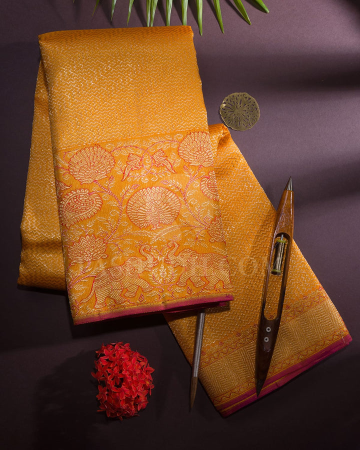 Orange Kanjivaram Silk Saree-S1559(C)