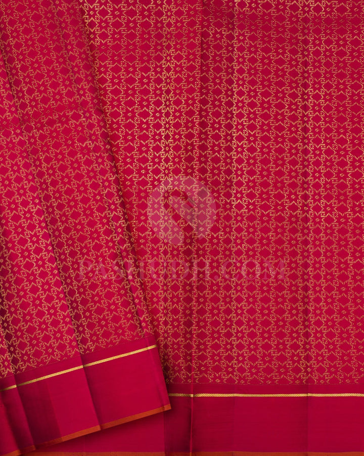 Reddish Pink Kanjivaram Silk Saree-DJ407(A)
