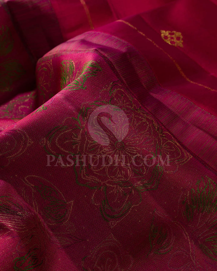 Reddish Pink Kanjivaram Silk Saree-DJ407(A)