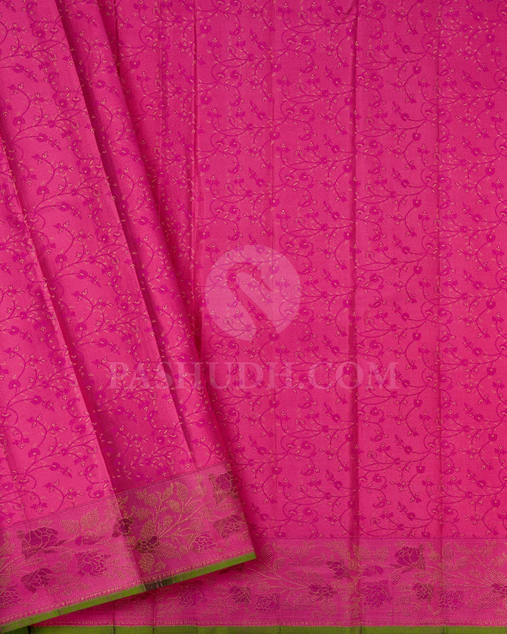 Baby Pink With Watermelon Pink Kanjivaram Silk Saree-DJ380(C)