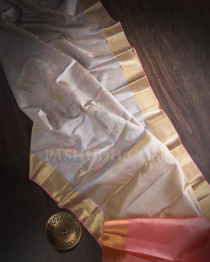 Light Grey Kanjivaram Silk Saree-DJ379(E)