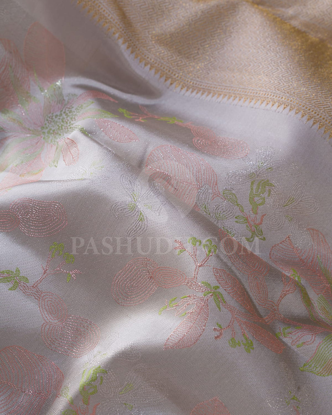 Light Grey Kanjivaram Silk Saree-DJ379(E)