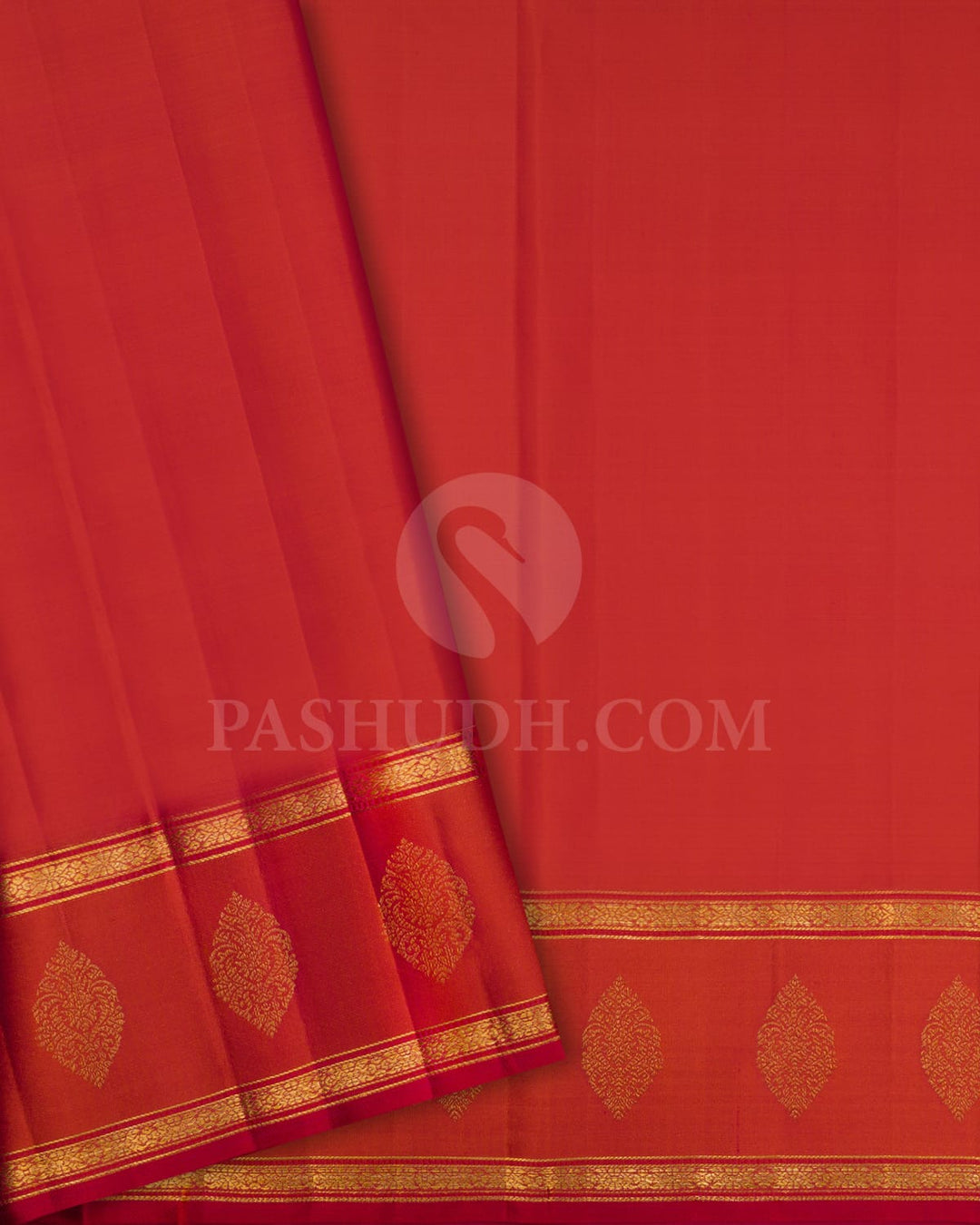 Purple And Burnt Orange Kanjivaram Silk Saree-D652(B)