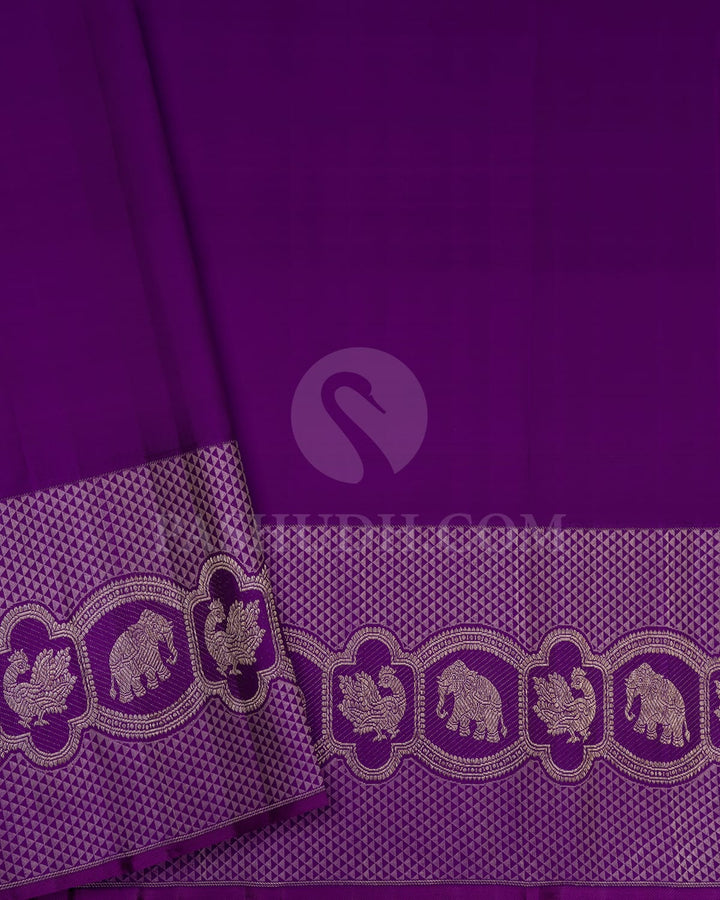 Lavender With Purple Kanjivaram Silk Saree-S1585(A)