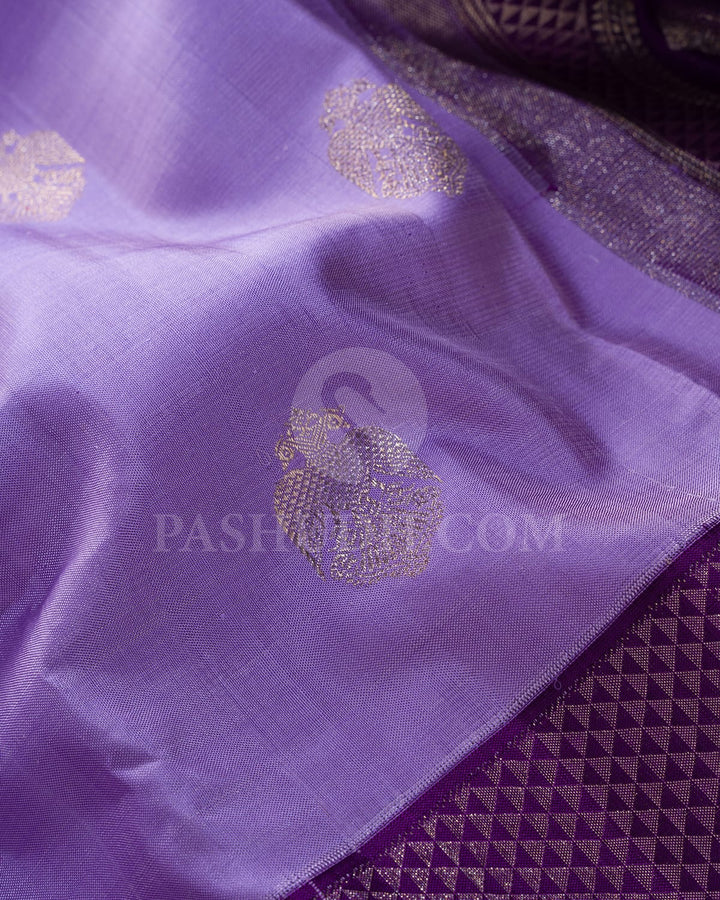 Lavender With Purple Kanjivaram Silk Saree-S1585(A)