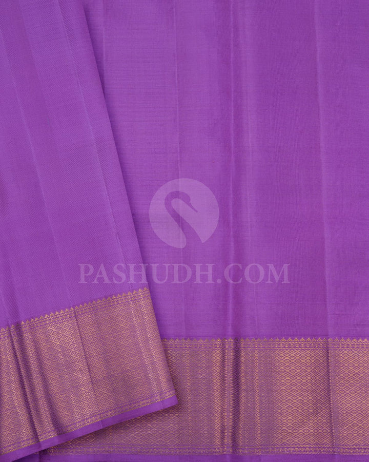 Sky Blue With Lavender Kanjivaram Silk Saree-S1244(C)