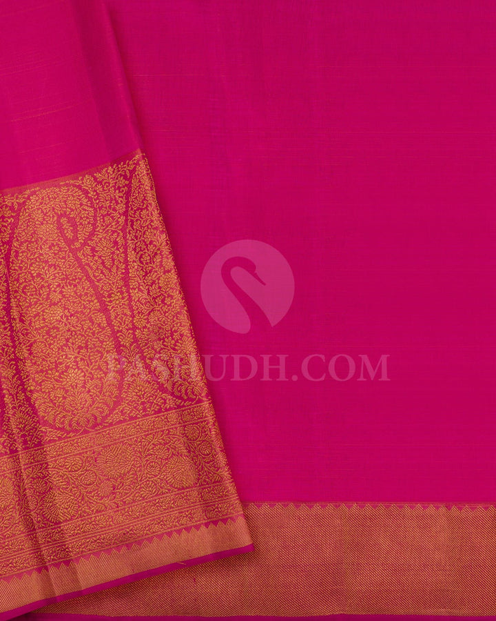 Light Green With Watermelon Pink Kanjivaram Silk Saree-S1287(D)