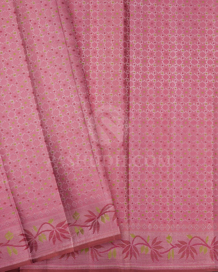 Flamingo Pink Kanjivaram Silk Saree-DJ401(B)