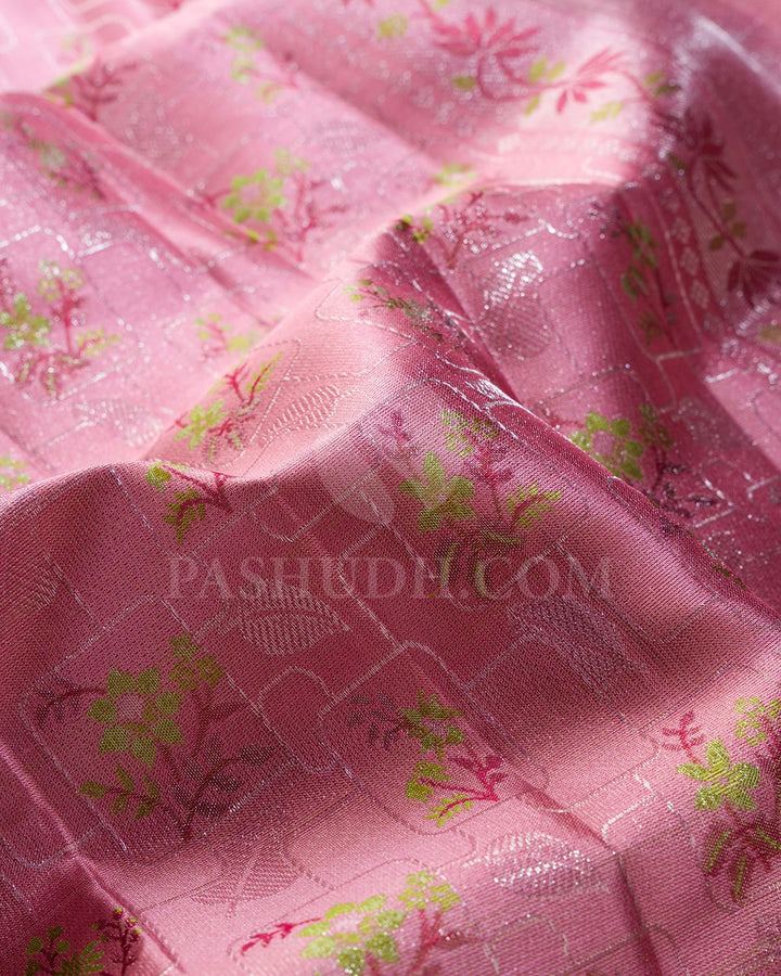 Flamingo Pink Kanjivaram Silk Saree-DJ401(B)