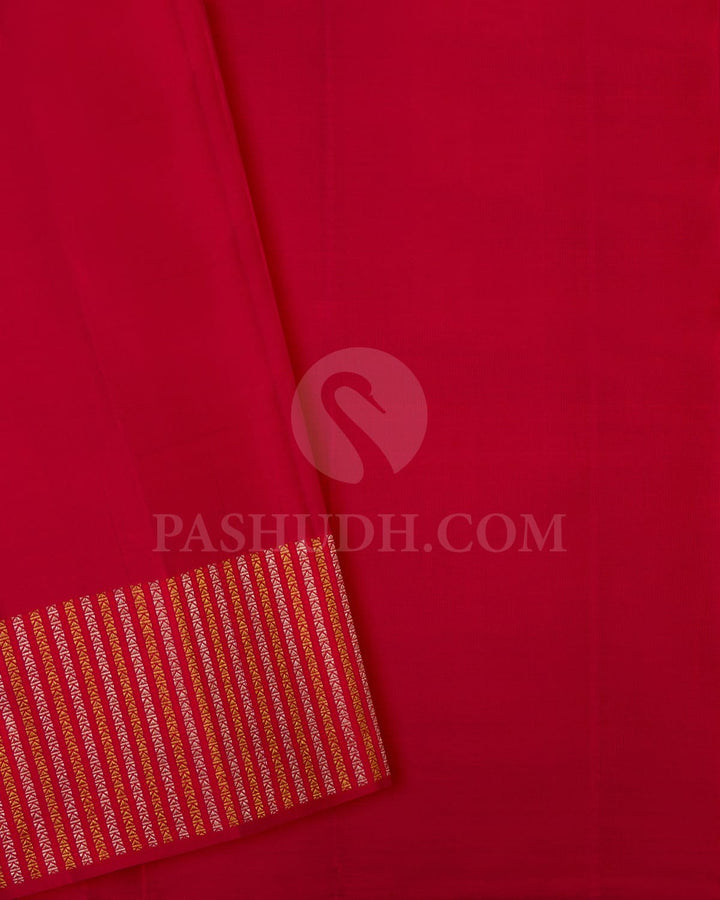 Burgundy With Red Kanjivaram Silk Saree-S1589(A)