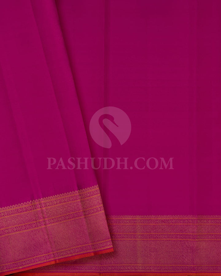 Royal Blue And Rani Pink Kanjivaram Silk Saree-DJ388(D)