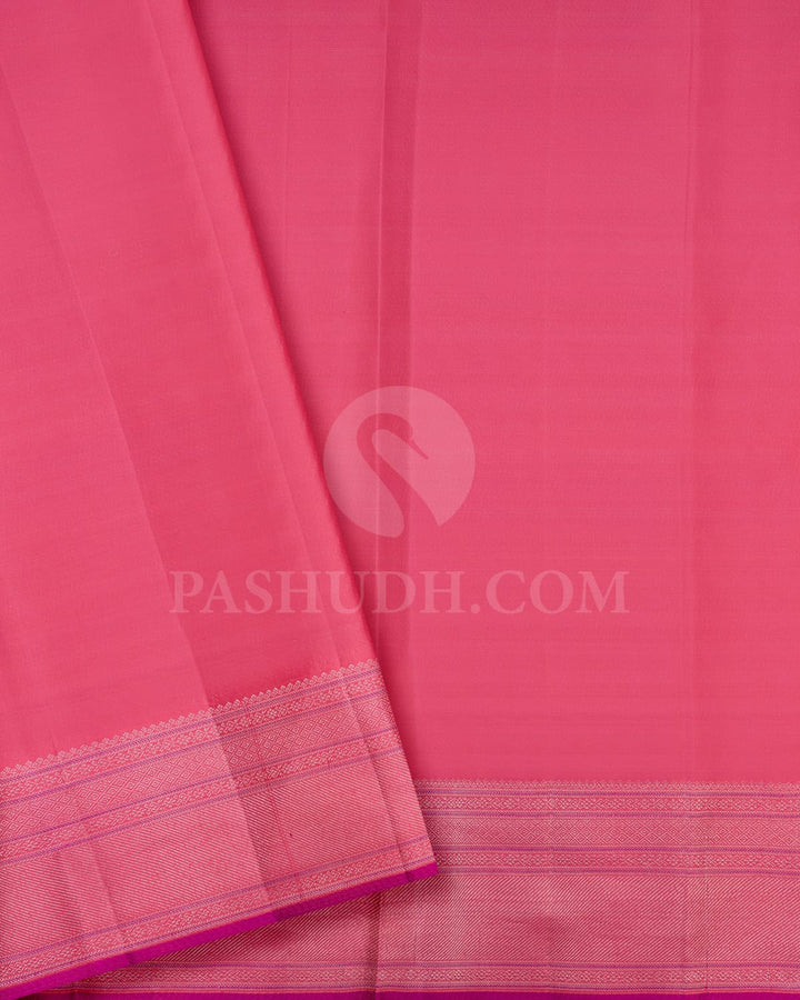 Lavender And Peach Kanjivaram Silk Saree-DJ388(C)