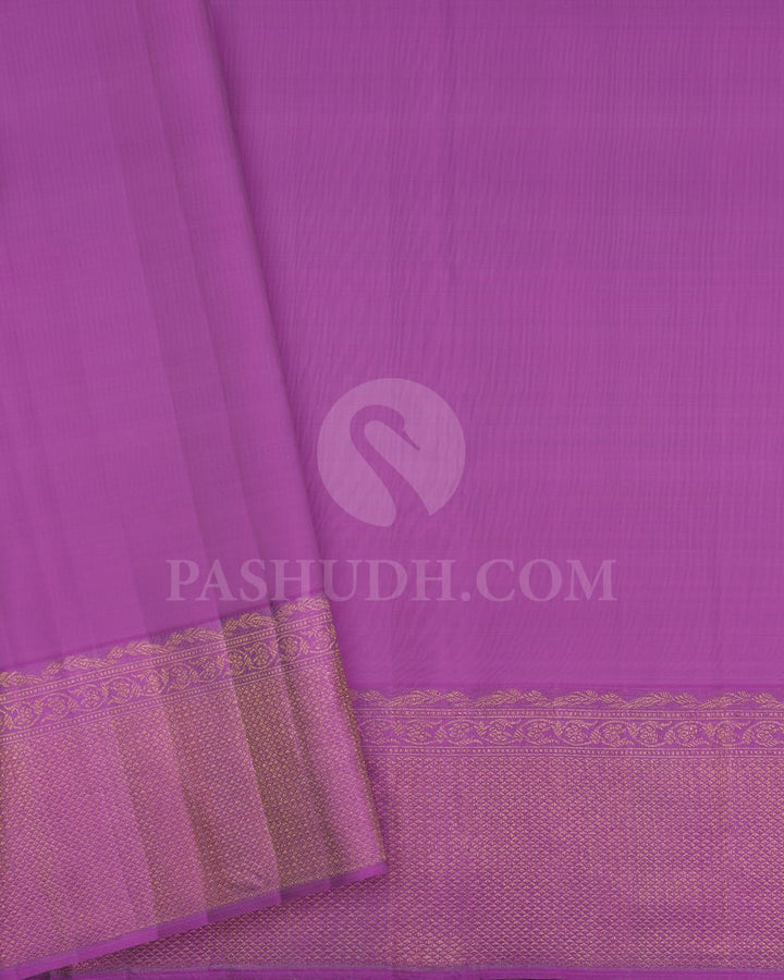 Grey And Lavender Kanjivaram Silk Saree-D648(B)