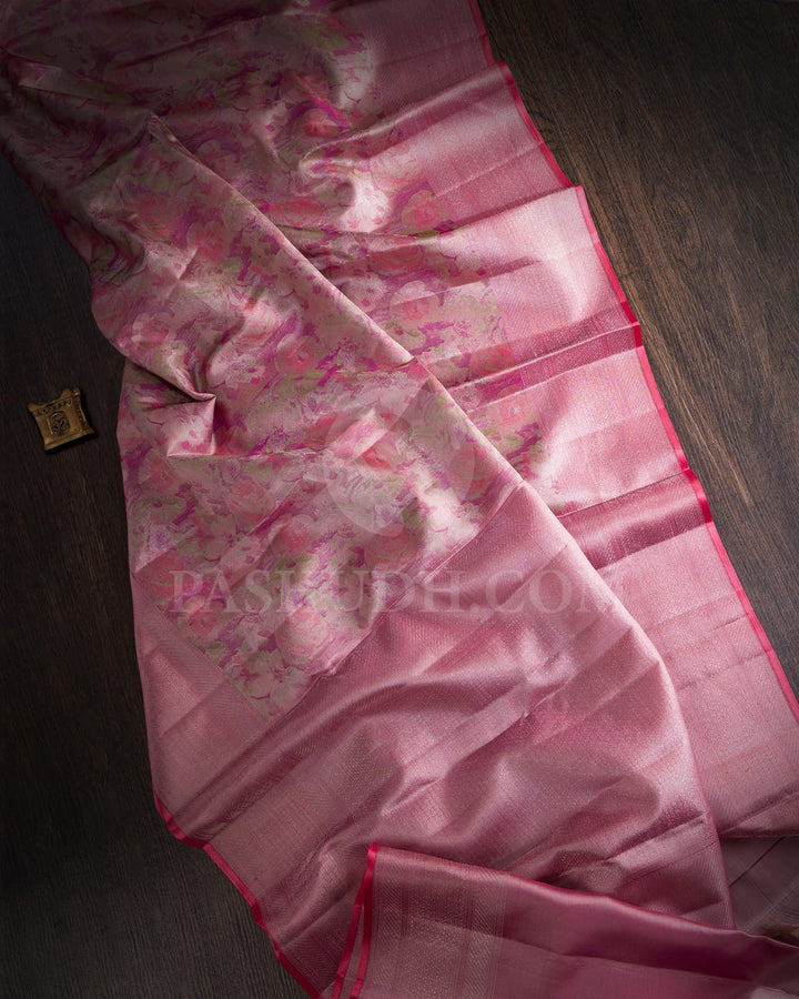 Mild Salmon Pink Kanjivaram Silk Saree-DJ405(A)