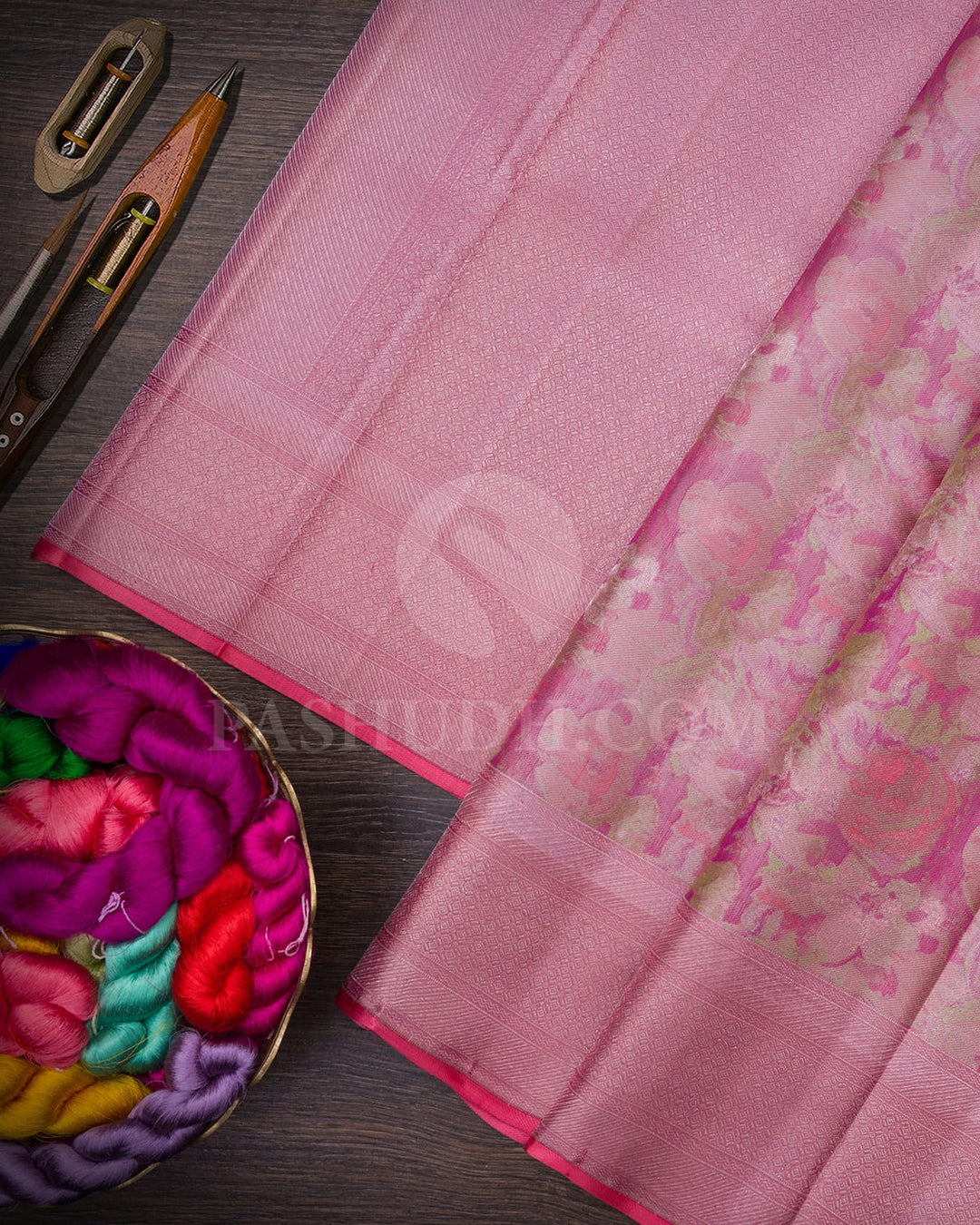Mild Salmon Pink Kanjivaram Silk Saree-DJ405(A)