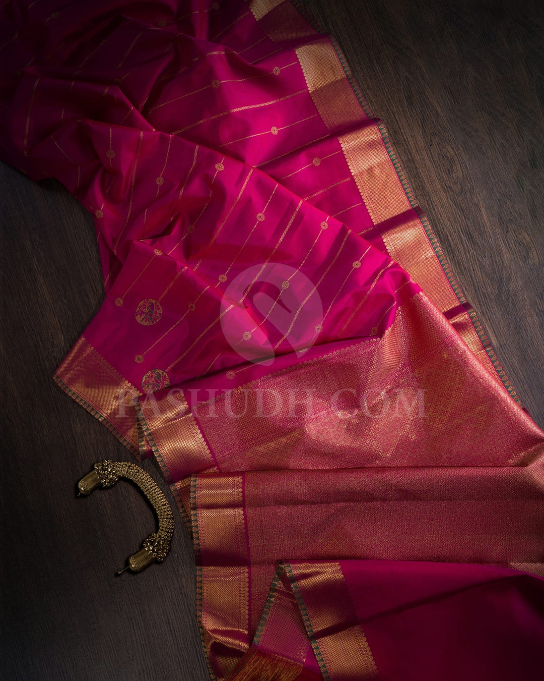 Rani Pink With Pink Kanjivaram Silk Saree-S1590(A)