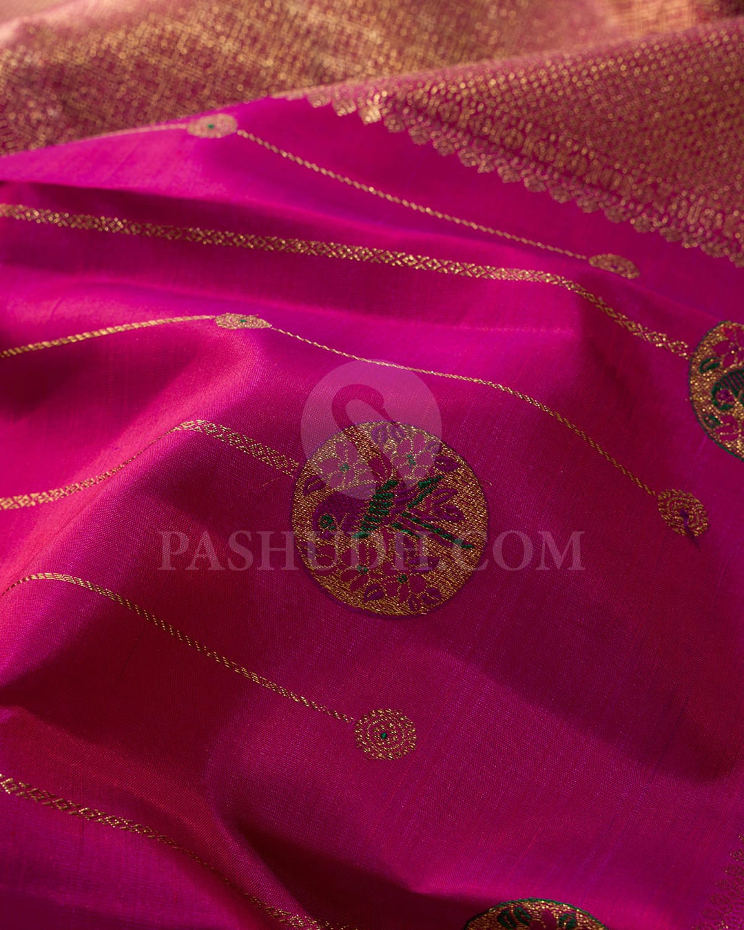 Rani Pink With Pink Kanjivaram Silk Saree-S1590(A)