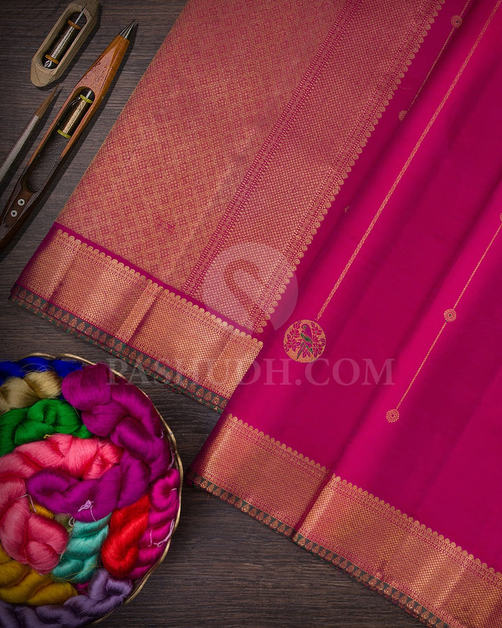 Rani Pink With Pink Kanjivaram Silk Saree-S1590(A)