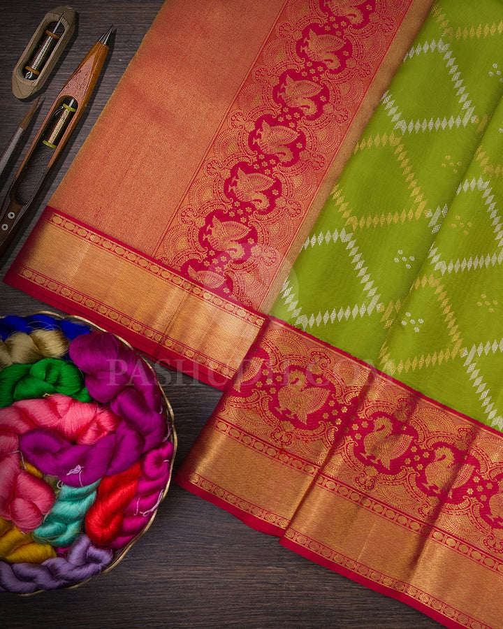 Light Green Pure Zari Bridal Kanjivaram Silk Saree-P209(A)