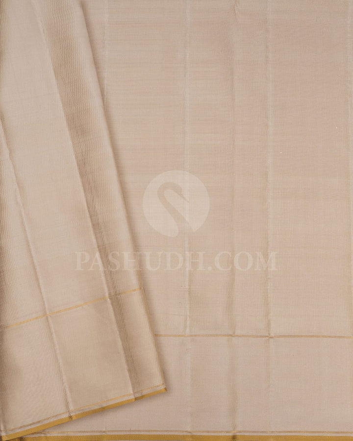 Yellow And Cream Kanjivaram Silk Saree-S1502(C)
