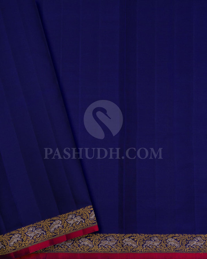 Royal Blue With Red Kanjivaram Silk Saree-S1582(A)