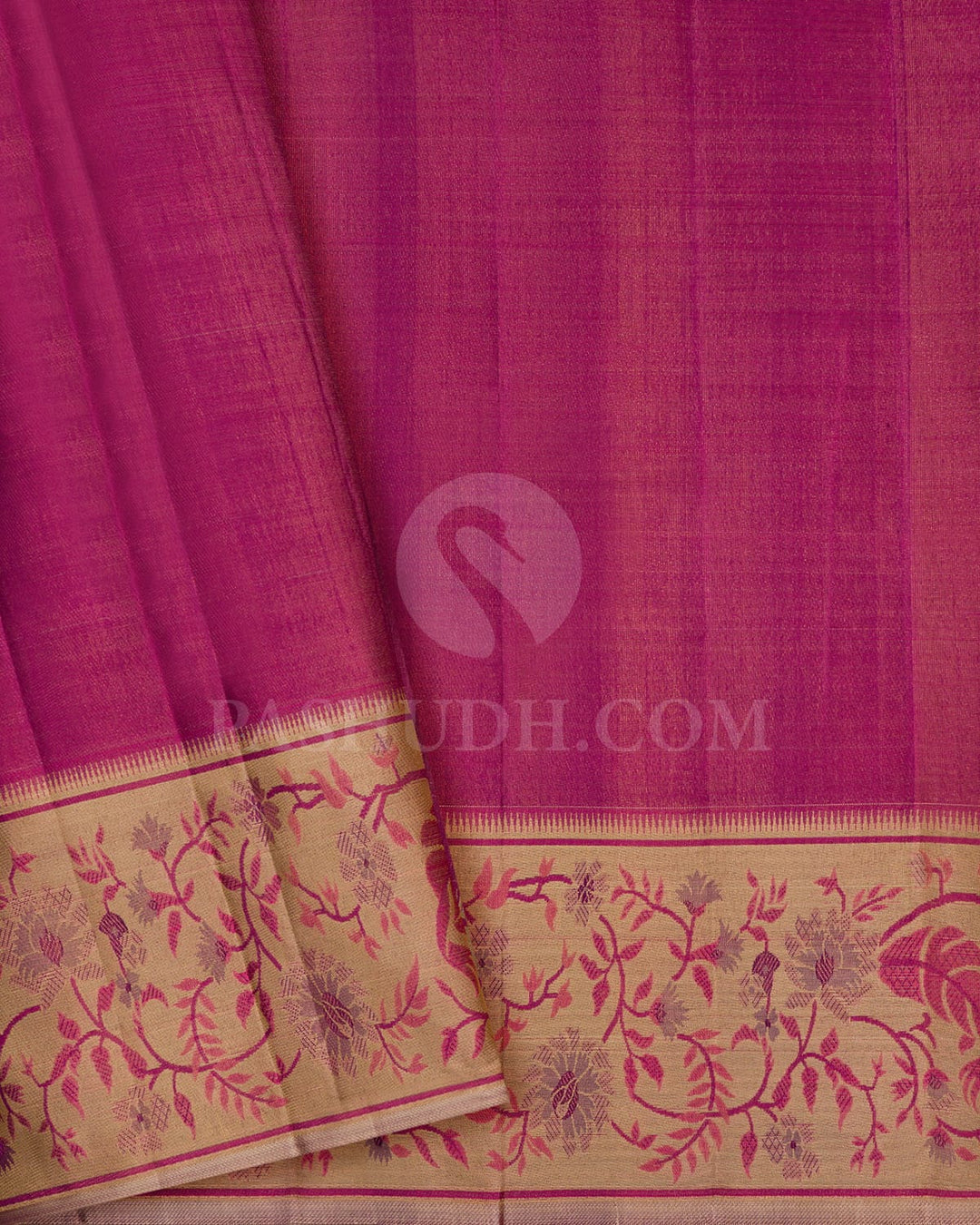 Deep Brown And Magenta Kanjivaram Silk Saree-DJ402(B)